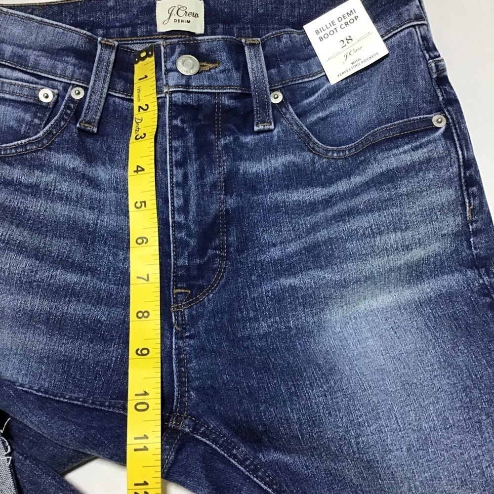J. Crew Billie Demi Boot Crop Dark Blue Jeans - Picture 10 of 12